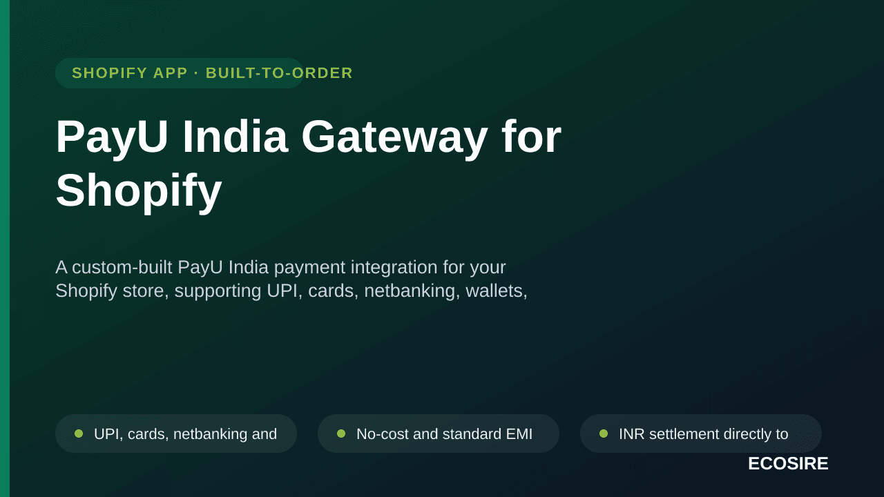 PayU India Gateway for Shopify