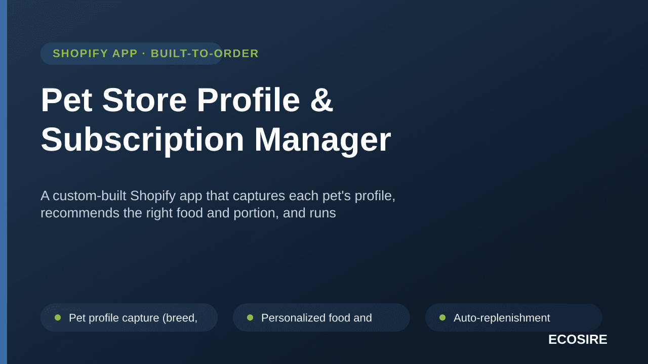 Pet Store Profile & Subscription Manager