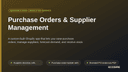 Purchase Orders & Supplier Management thumbnail 1