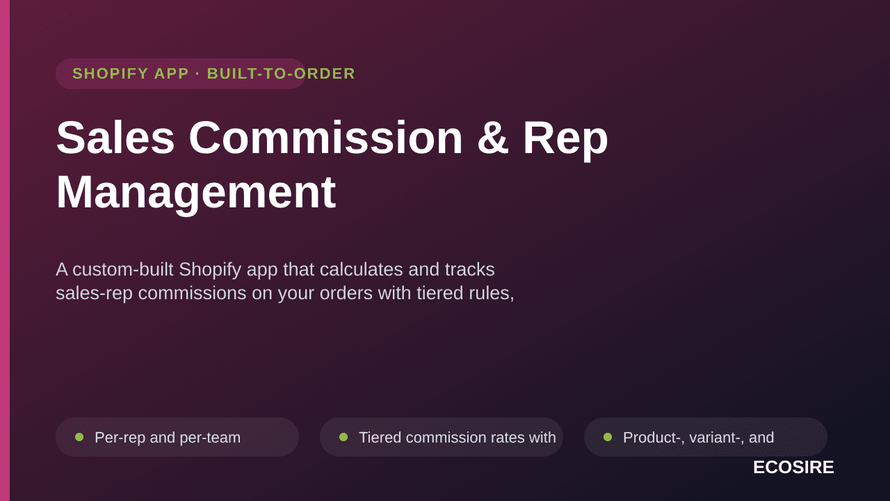 Sales Commission & Rep Management