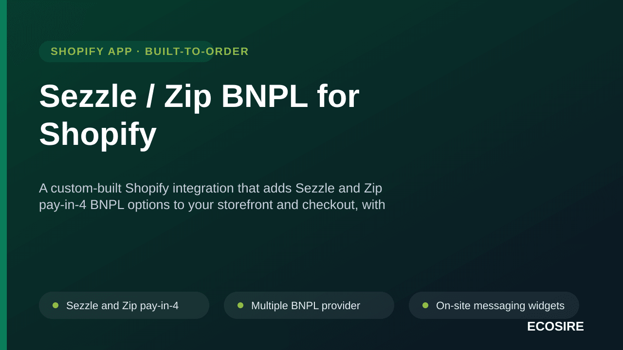 Sezzle / Zip BNPL for Shopify