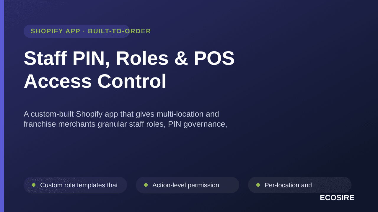Staff PIN, Roles & POS Access Control