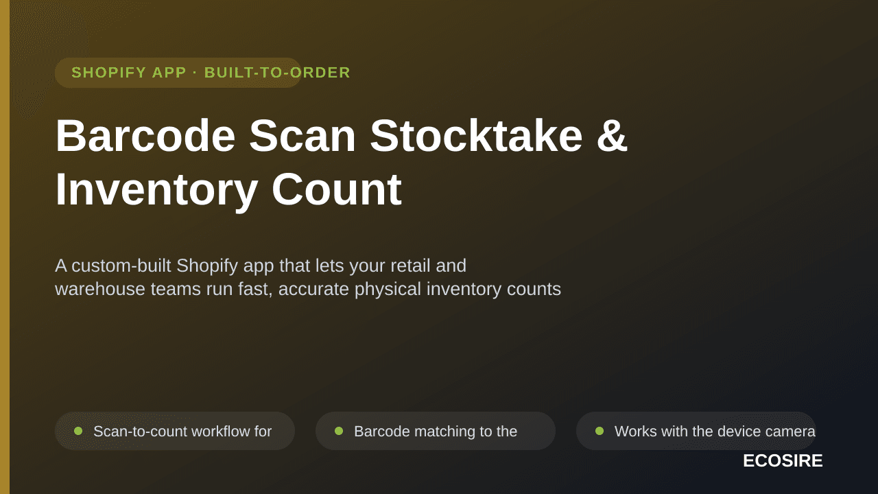 Barcode Scan Stocktake & Inventory Count