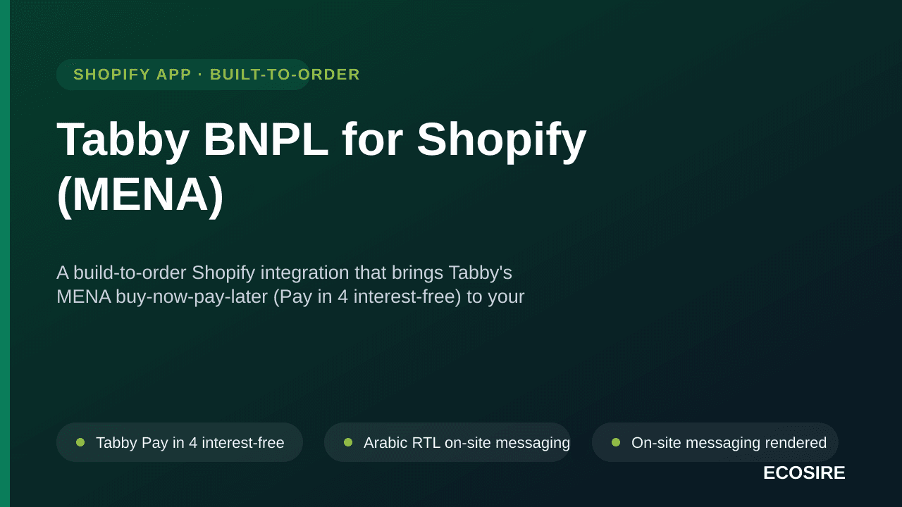 Tabby BNPL for Shopify (MENA)
