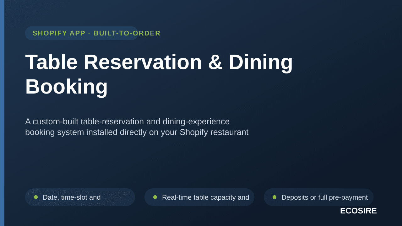 Table Reservation & Dining Booking