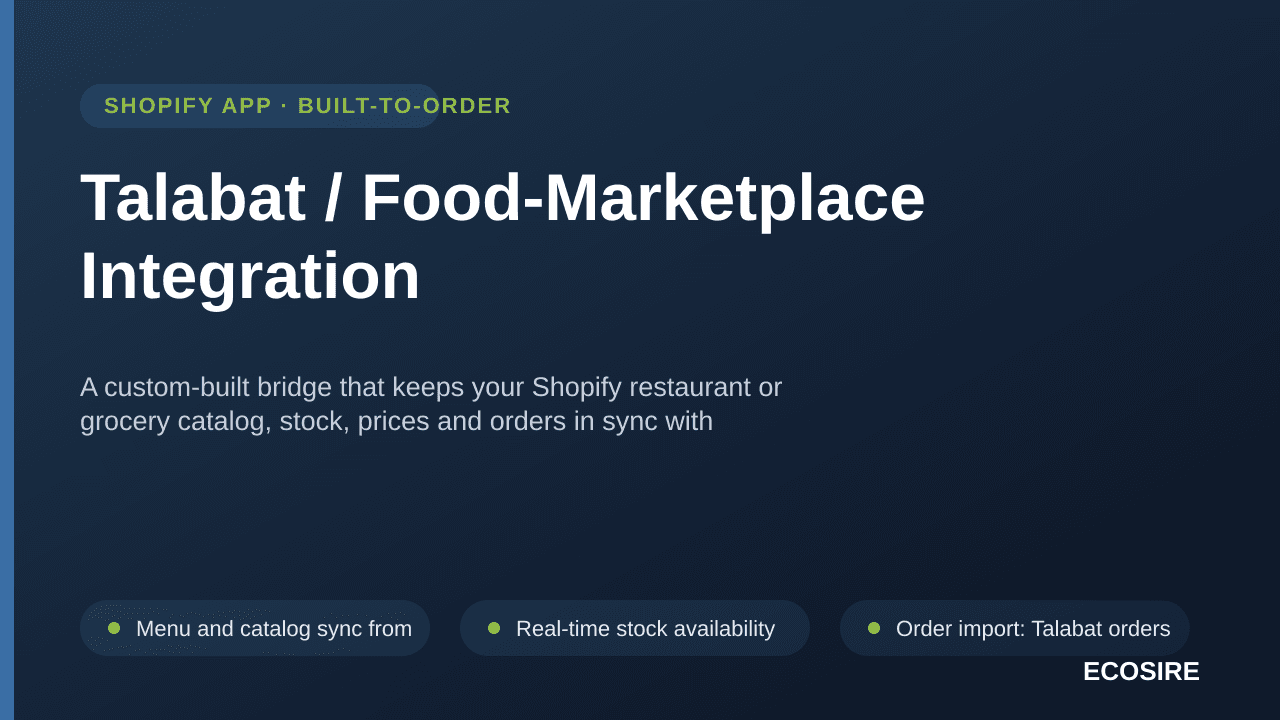 Talabat / Food-Marketplace Integration