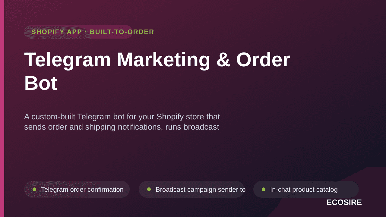 Telegram Marketing & Order Bot