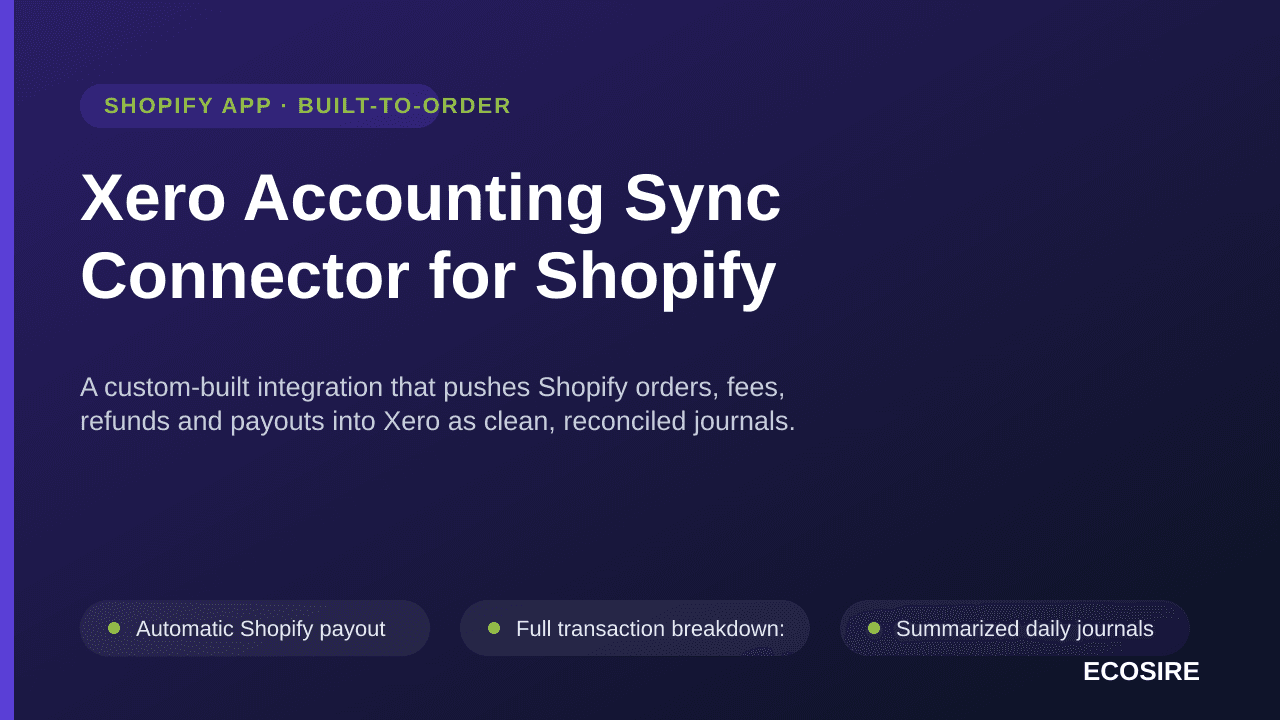 Xero Accounting Sync Connector for Shopify