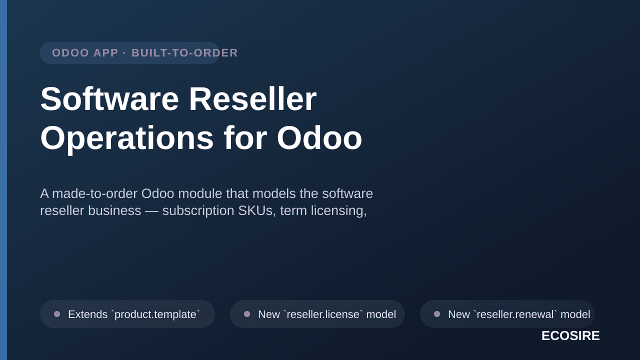 Software Reseller Operations for Odoo