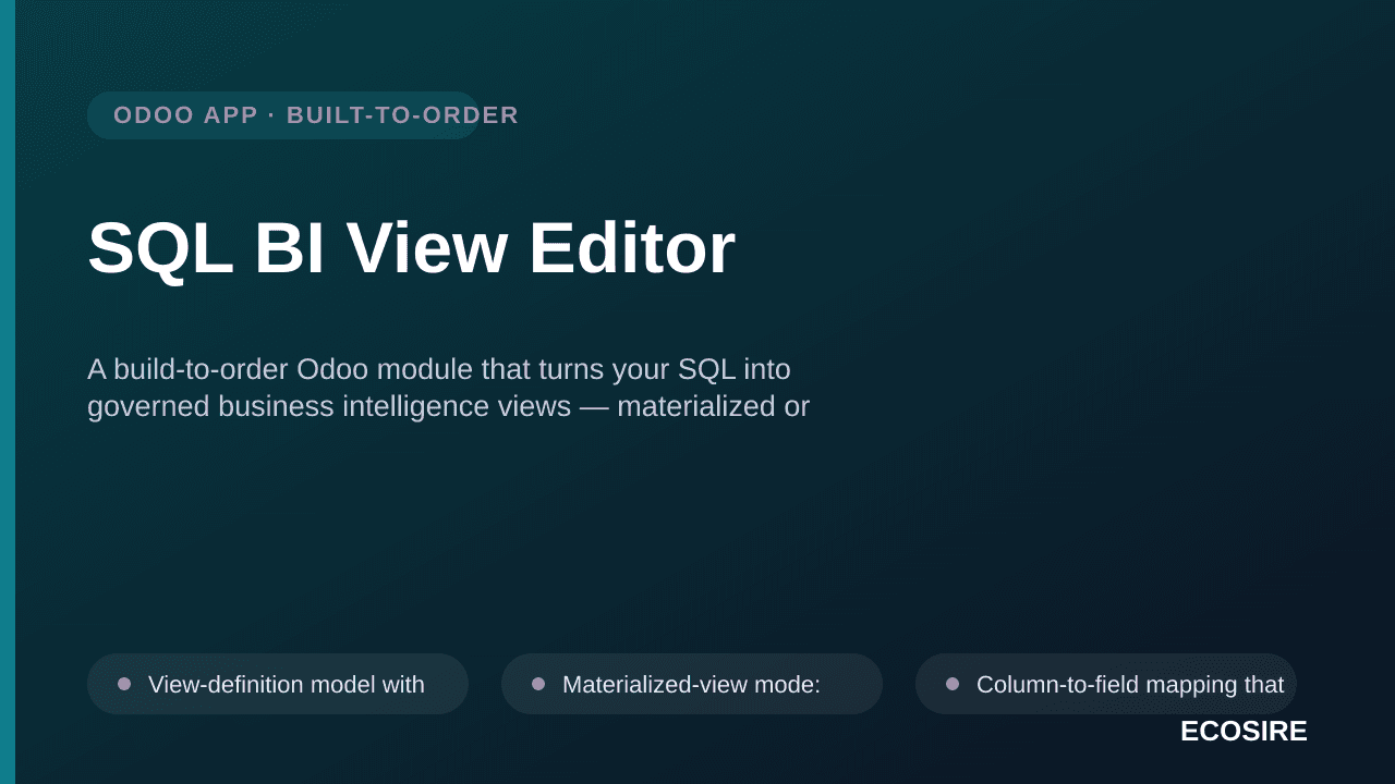 SQL BI View Editor