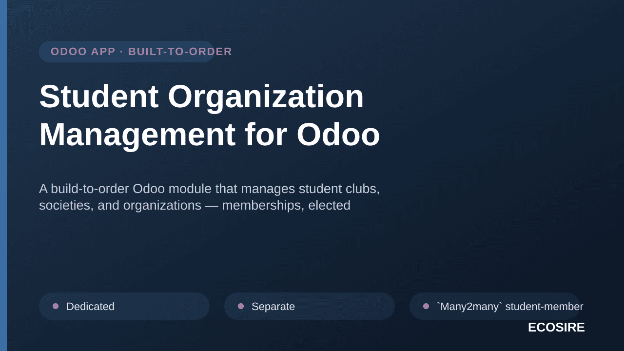 Student Organization Management for Odoo