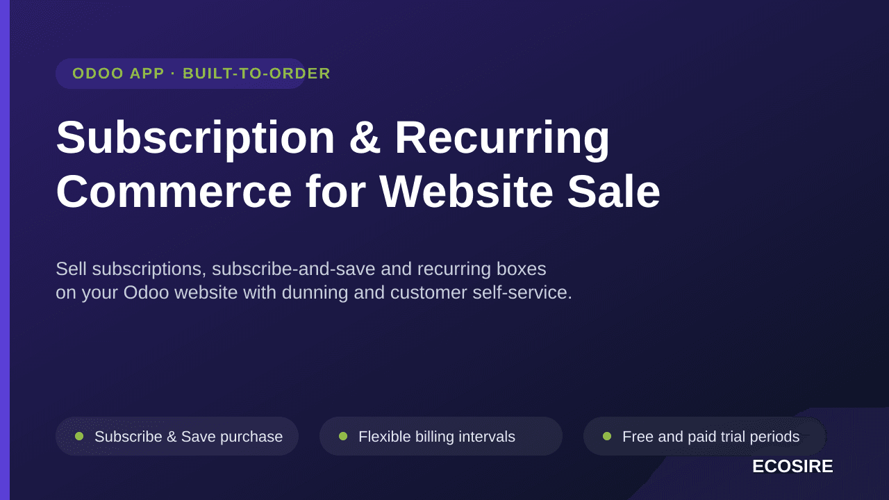 Subscription & Recurring Commerce for Website Sale — Sell subscriptions, subscribe-and-save and recurring boxes on your Odoo  — Image 1 of 3