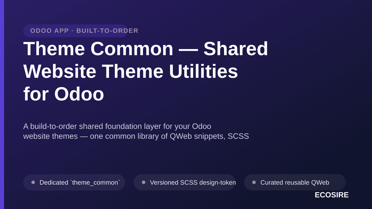 Theme Common — Shared Website Theme Utilities for Odoo