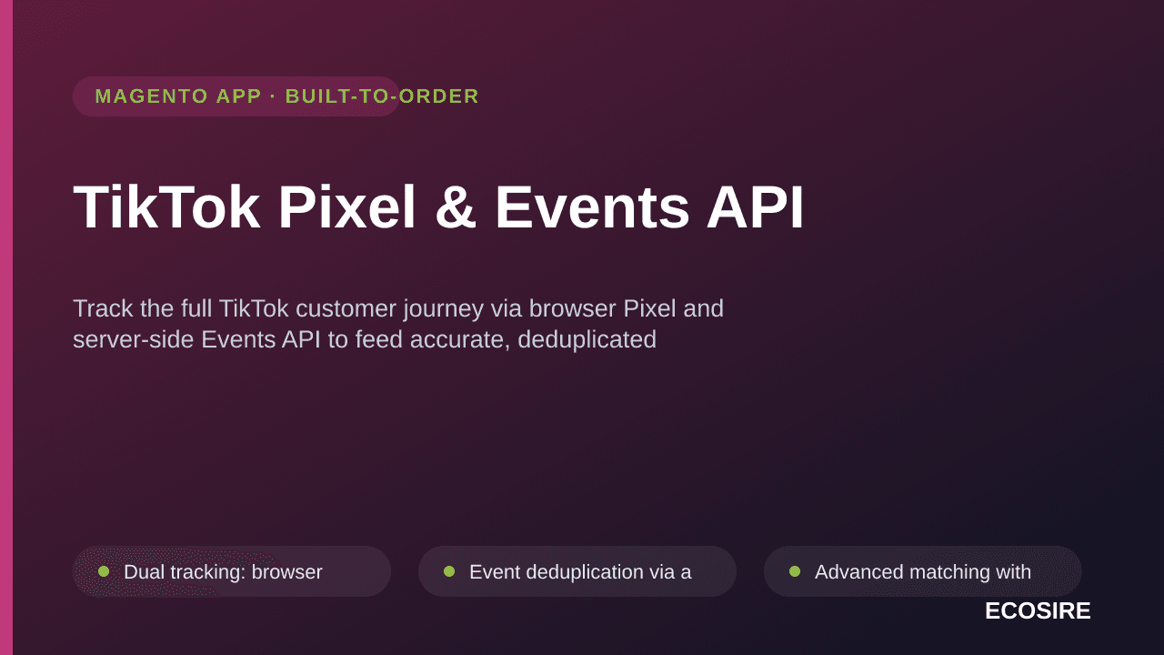 TikTok Pixel & Events API — Track the full TikTok customer journey via browser Pixel and server-side Events API to feed accur — Image 1 of 3