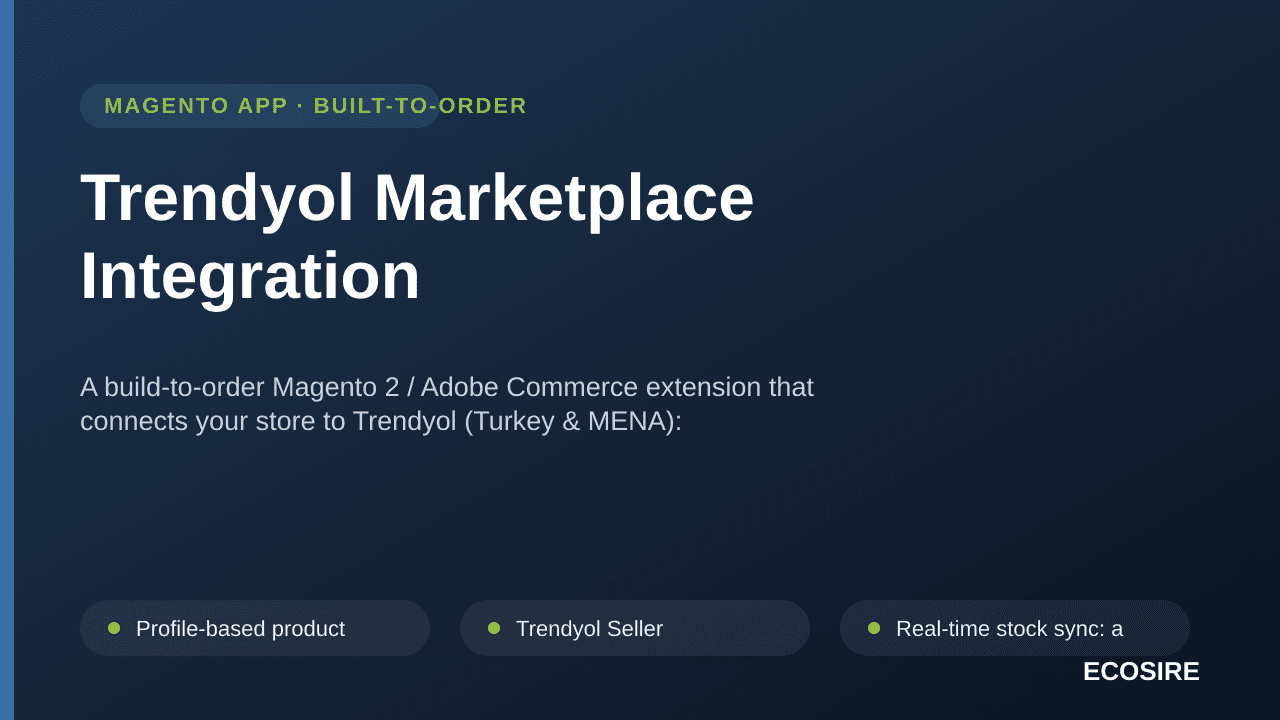 Trendyol Marketplace Integration — A build-to-order Magento 2 / Adobe Commerce extension that connects your store to Trendyol — Image 1 of 3
