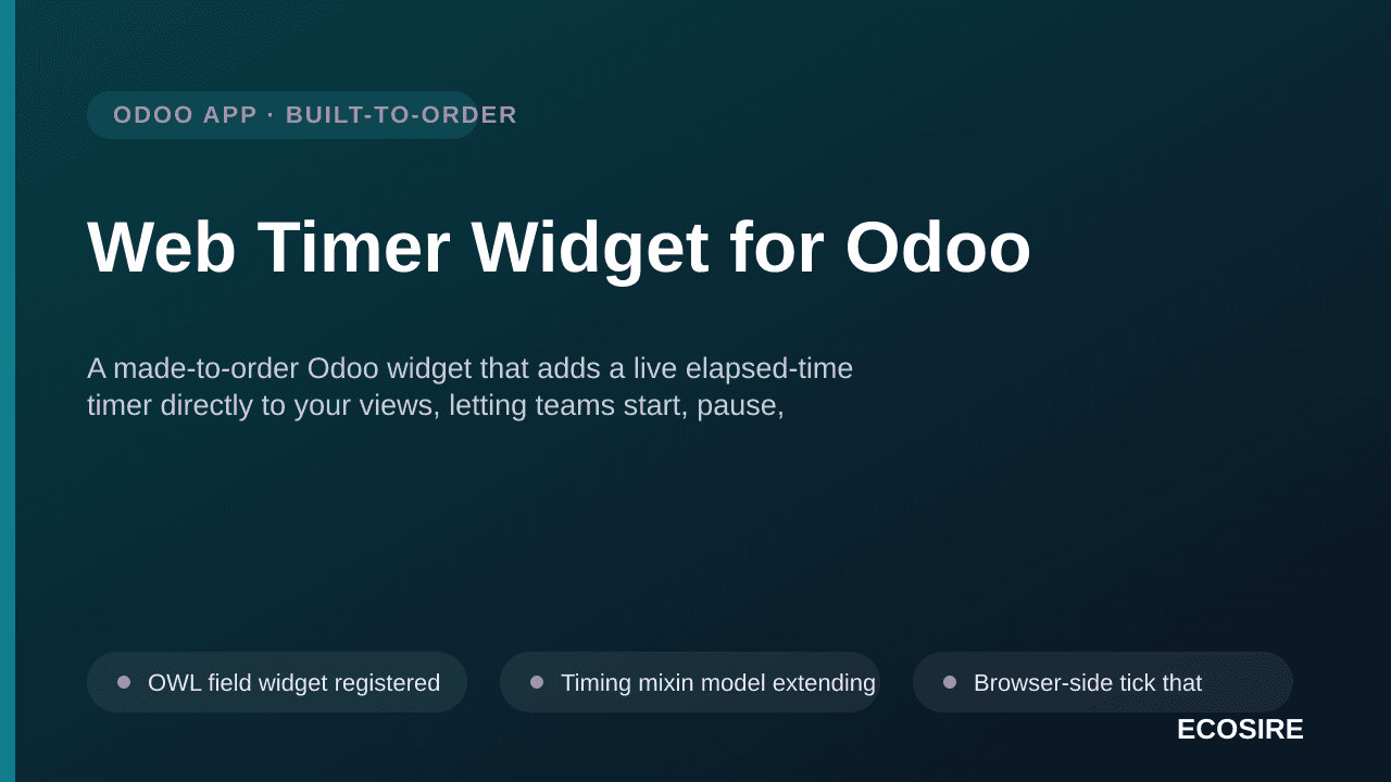 Web Timer Widget for Odoo