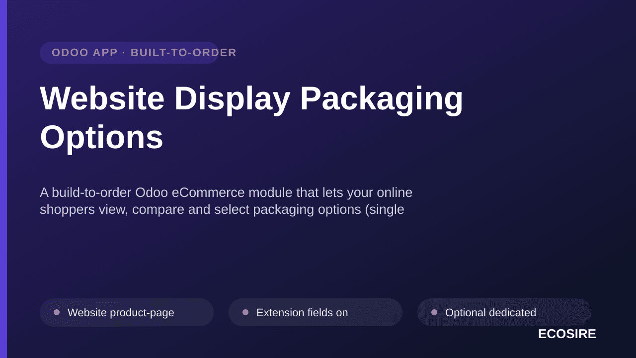Website Display Packaging Options