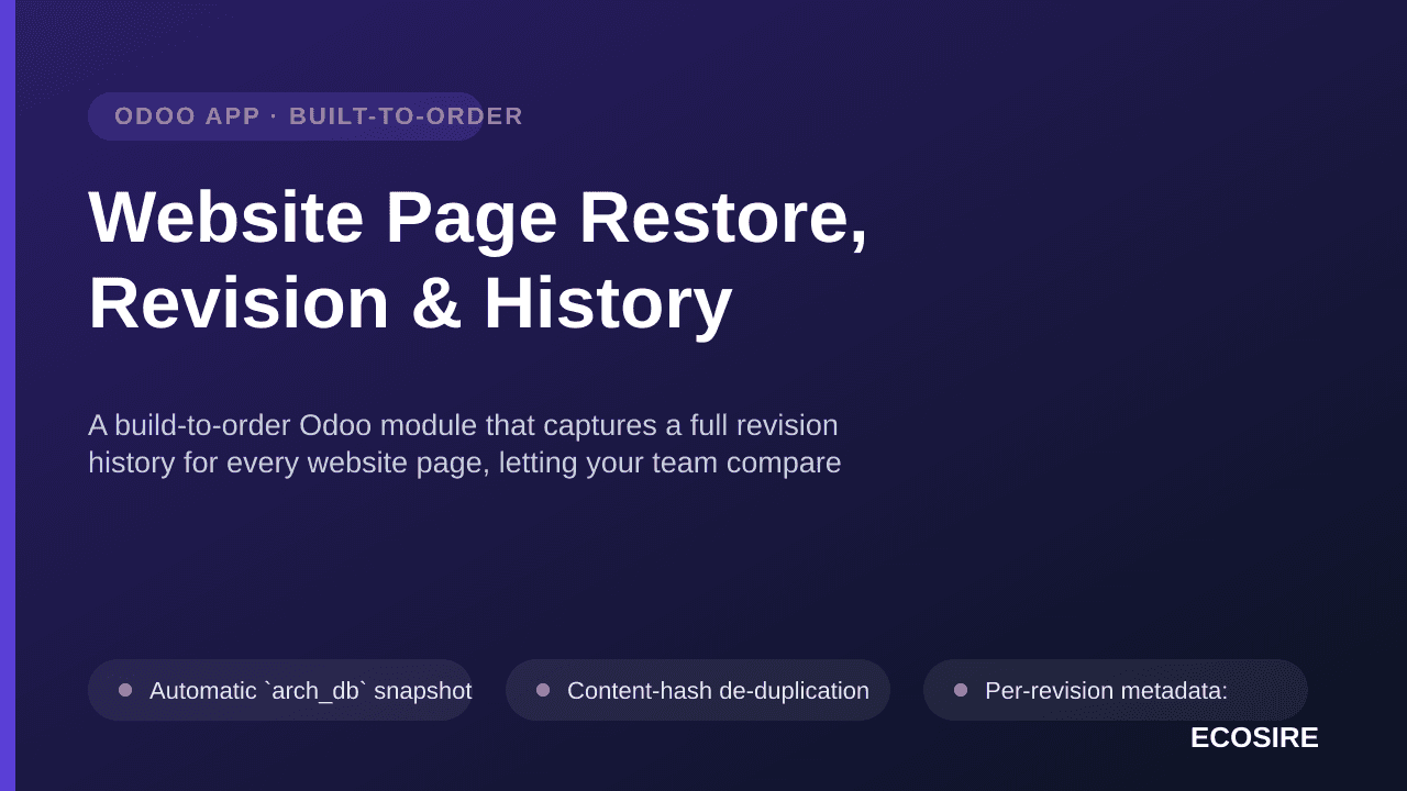 Website Page Restore, Revision & History