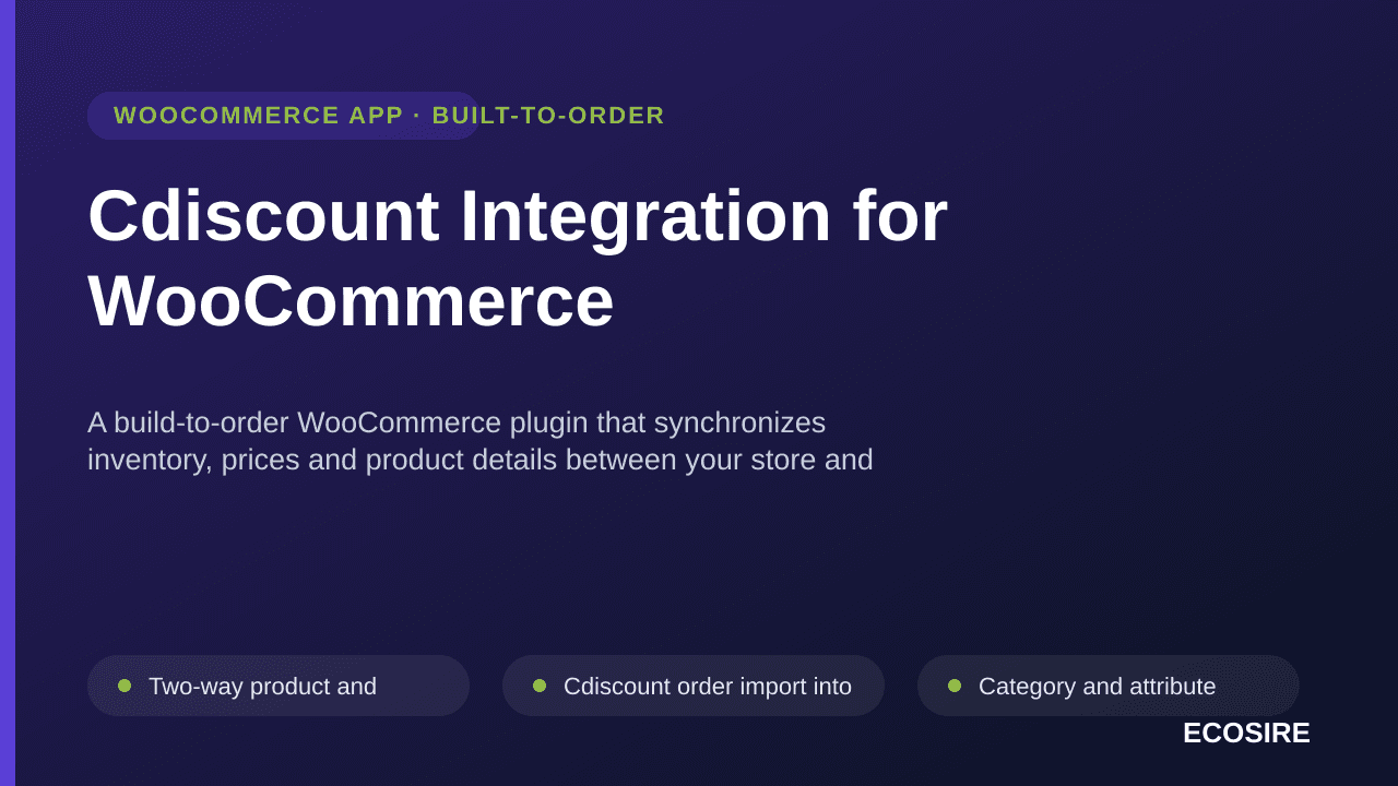 Cdiscount Integration for WooCommerce