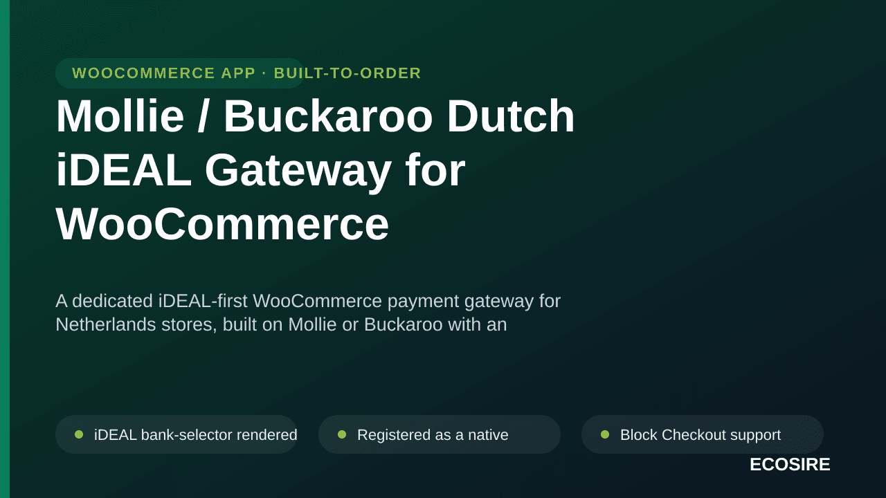 Mollie / Buckaroo Dutch iDEAL Gateway for WooCommerce