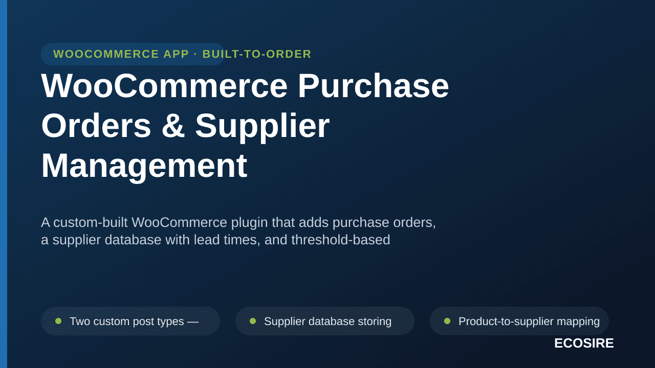 WooCommerce Purchase Orders & Supplier Management