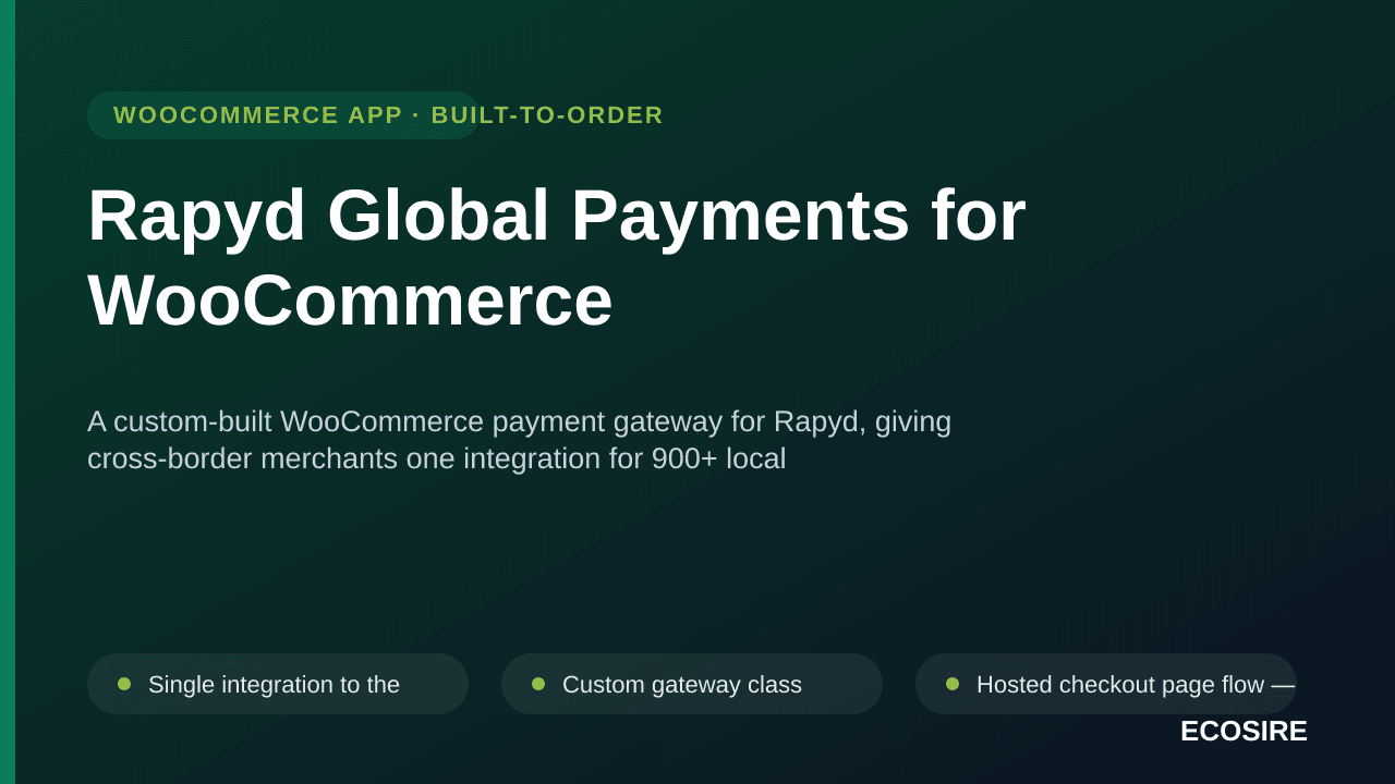 Rapyd Global Payments for WooCommerce — A custom-built WooCommerce payment gateway for Rapyd, giving cross-border merchants o — Image 1 of 3