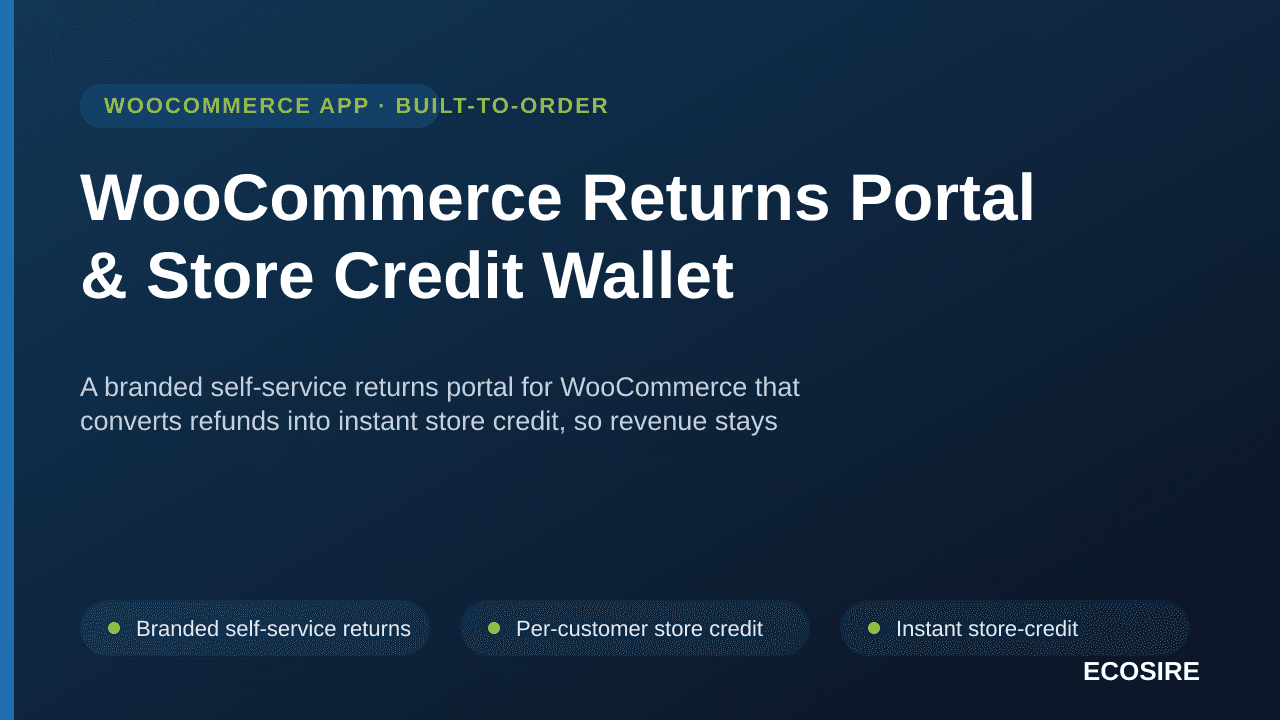 WooCommerce Returns Portal & Store Credit Wallet — A branded self-service returns portal for WooCommerce that converts refund — Image 1 of 3