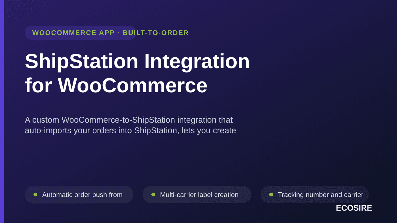 ShipStation Integration for WooCommerce — A custom WooCommerce-to-ShipStation integration that auto-imports your orders into  — Image 1 of 3