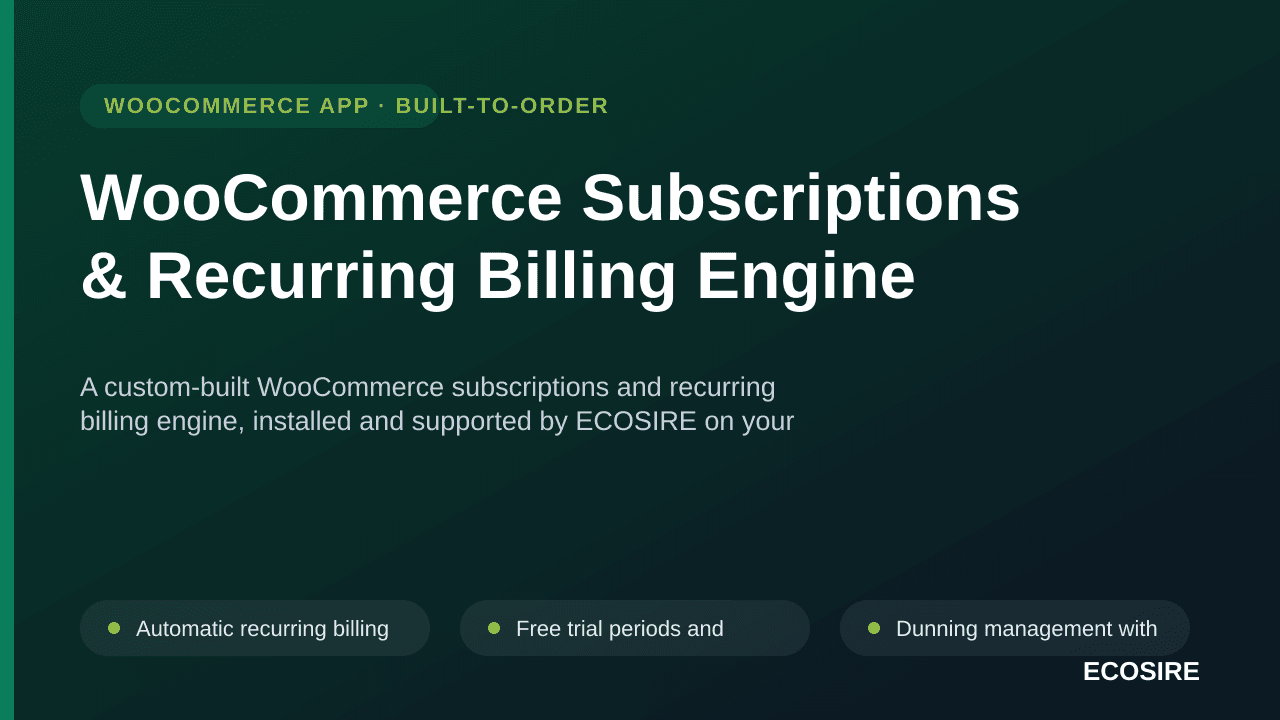WooCommerce Subscriptions & Recurring Billing Engine