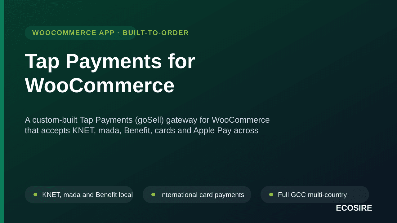 Tap Payments for WooCommerce — A custom-built Tap Payments (goSell) gateway for WooCommerce that accepts KNET, mada, Benefit, — Image 1 of 3
