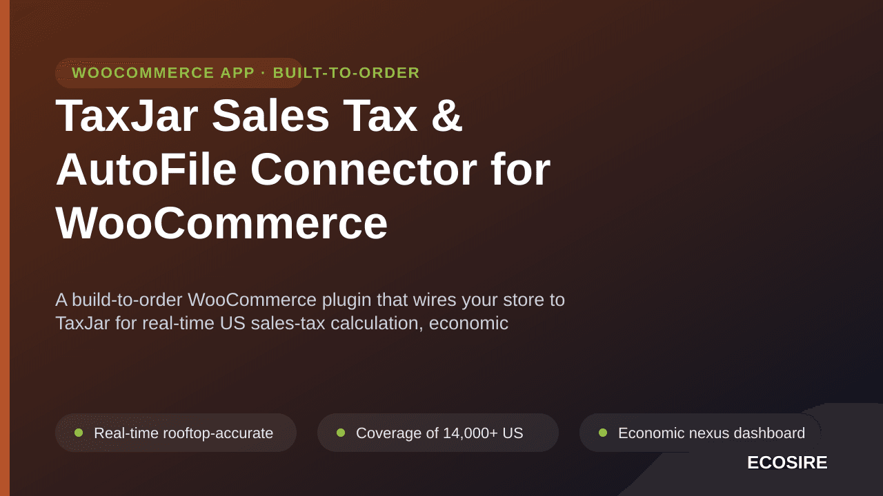 TaxJar Sales Tax & AutoFile Connector for WooCommerce