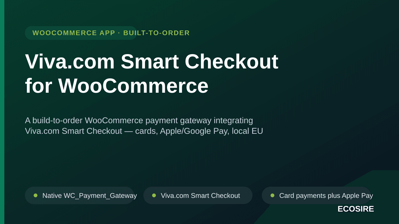 Viva.com Smart Checkout for WooCommerce — A build-to-order WooCommerce payment gateway integrating Viva — Image 1 of 3