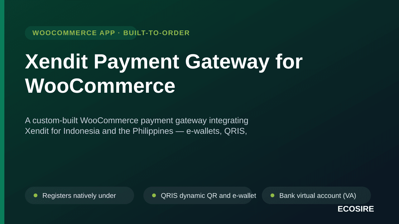 Xendit Payment Gateway for WooCommerce — A custom-built WooCommerce payment gateway integrating Xendit for Indonesia and the  — Image 1 of 3