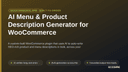 AI Menu & Product Description Generator for WooCommerce thumbnail 1
