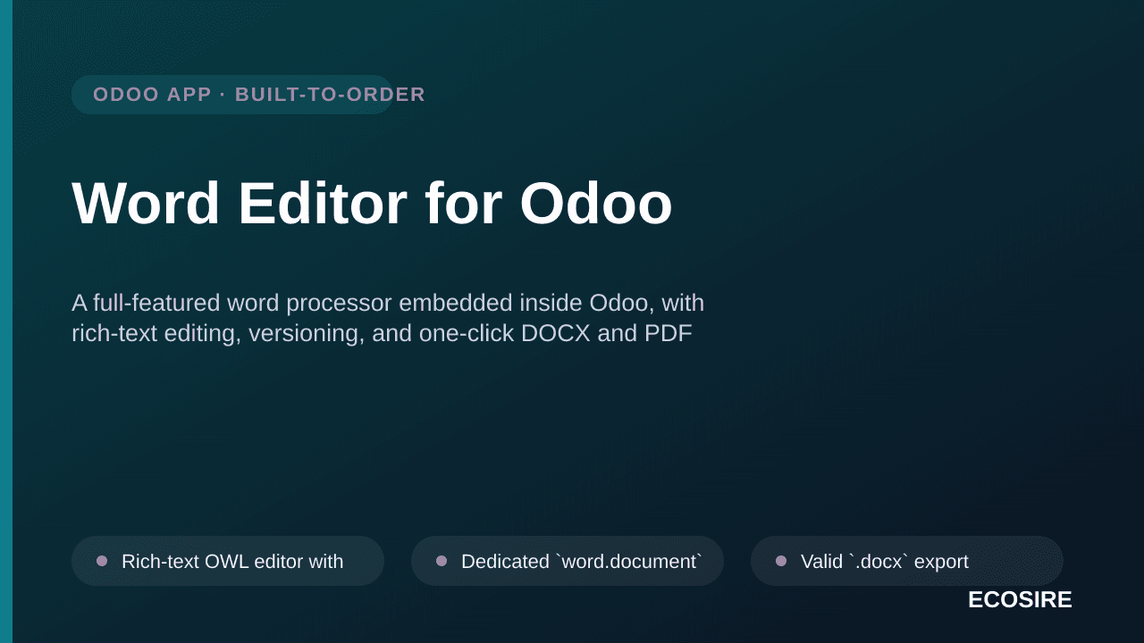 Word Editor for Odoo