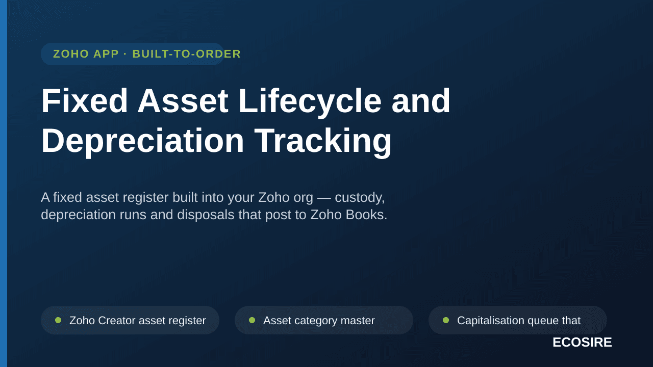 Fixed Asset Lifecycle and Depreciation Tracking