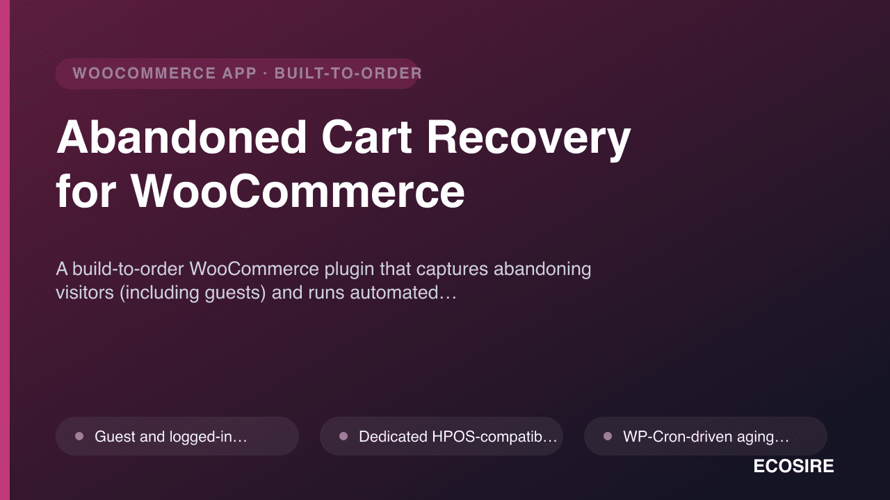 Abandoned Cart Recovery for WooCommerce