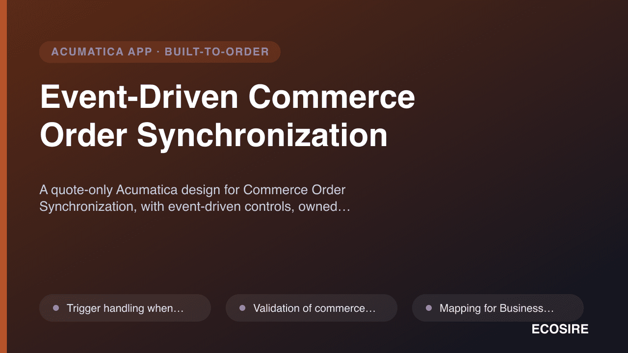 Event-Driven Commerce Order Synchronization