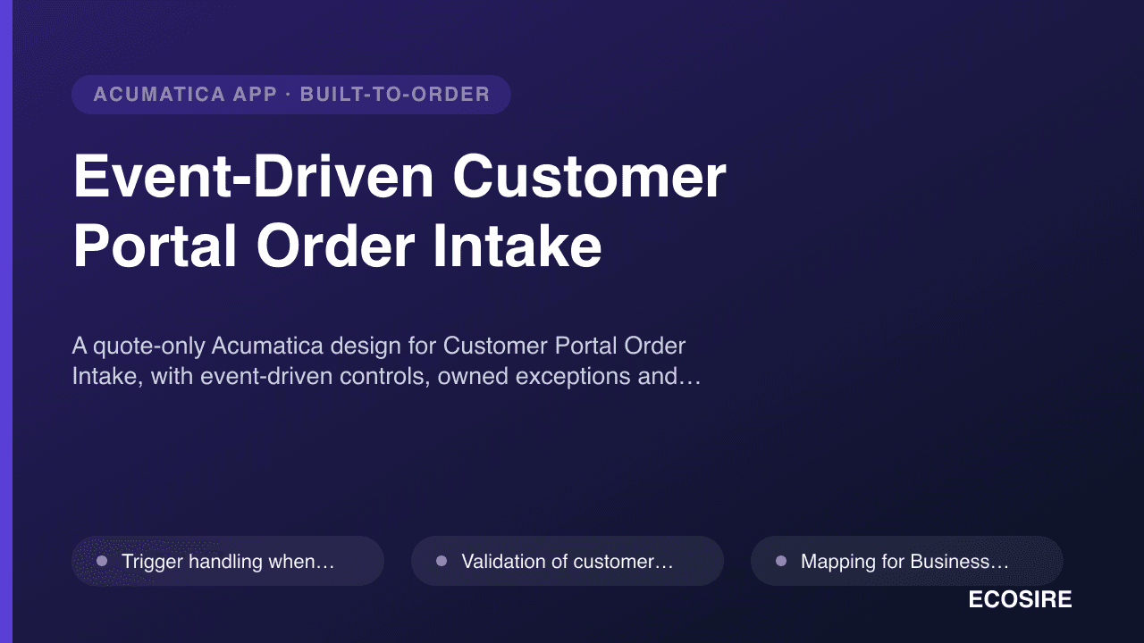 Event-Driven Customer Portal Order Intake