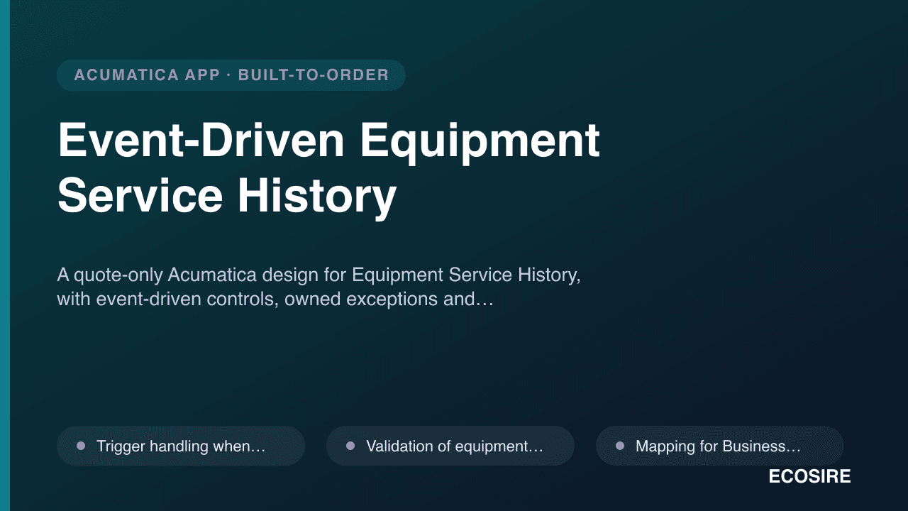 Event-Driven Equipment Service History