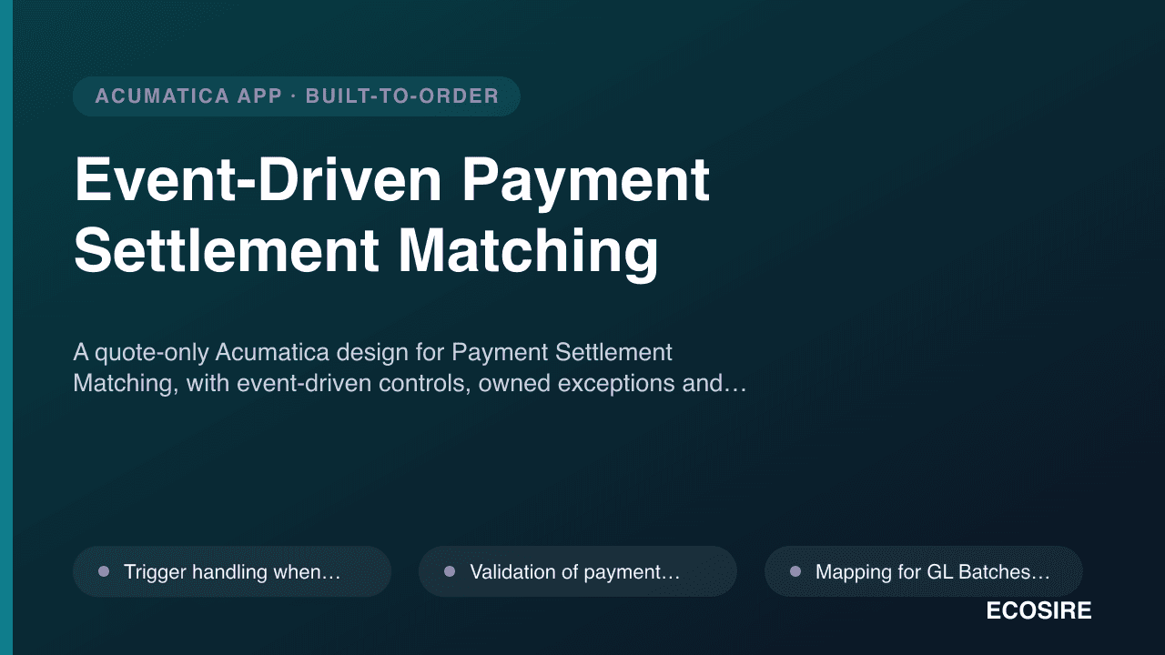 Event-Driven Payment Settlement Matching