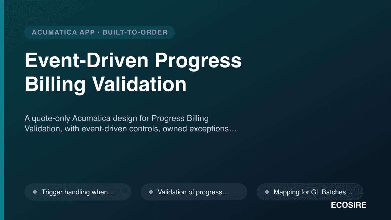 Event-Driven Progress Billing Validation