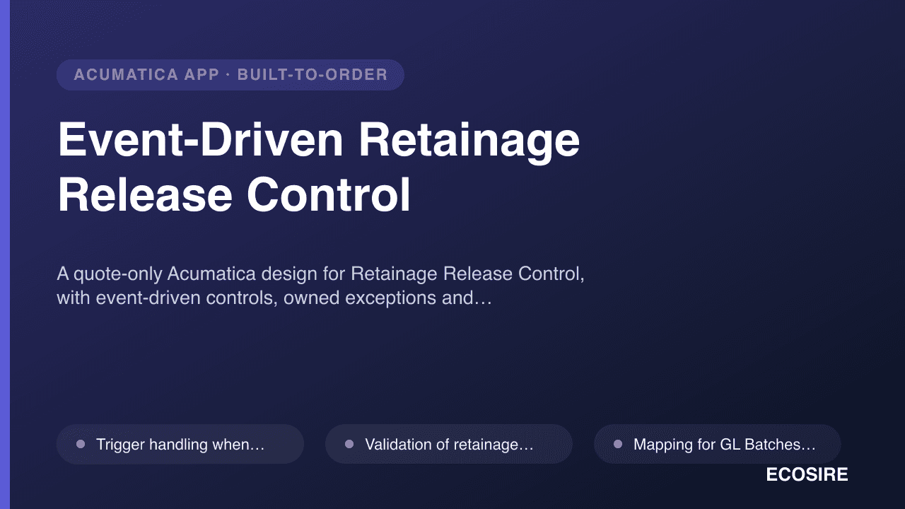 Event-Driven Retainage Release Control