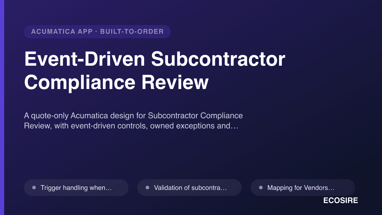 Event-Driven Subcontractor Compliance Review
