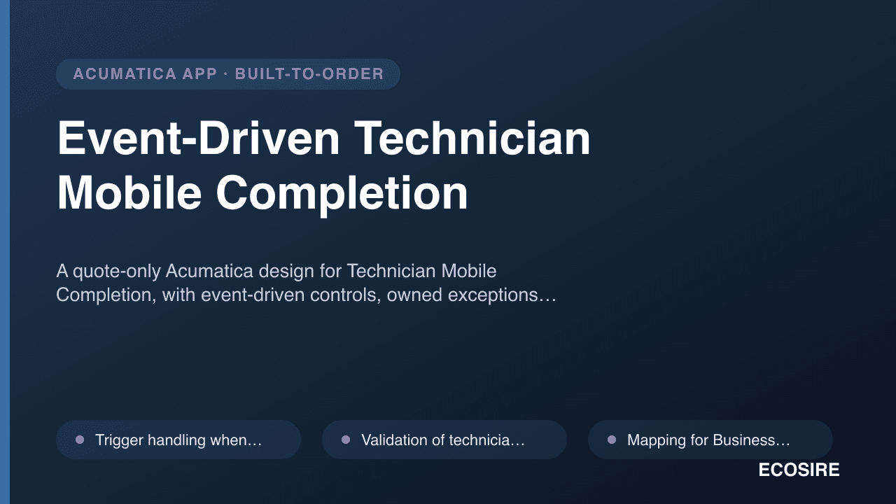 Event-Driven Technician Mobile Completion