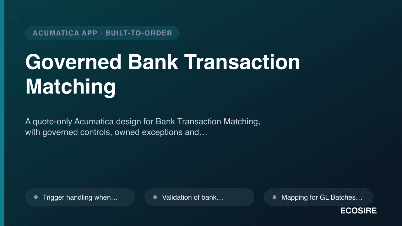 Governed Bank Transaction Matching