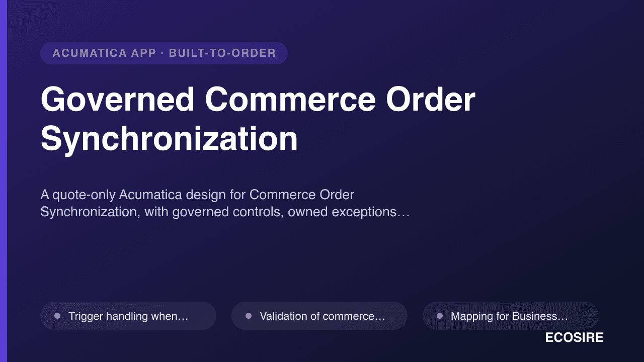 Governed Commerce Order Synchronization