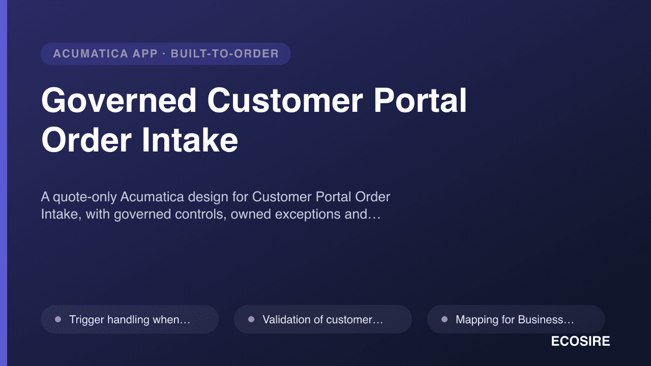 Governed Customer Portal Order Intake