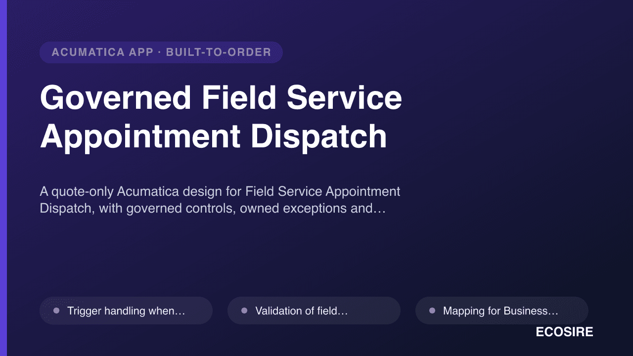 Governed Field Service Appointment Dispatch