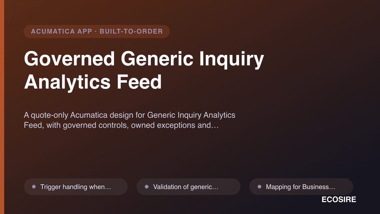 Governed Generic Inquiry Analytics Feed